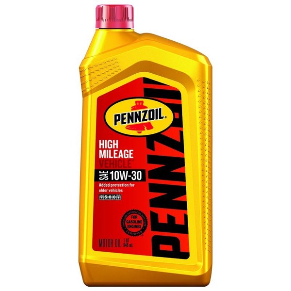 Quaker State Pennzoil High Mileage 10W-30 4-Cycle Synthetic Motor Oil 1 qt 1 pk 550022812